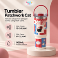 PATCH ME - Tumbler Handle Stainless 900ML Karakter Patchwork Cat
