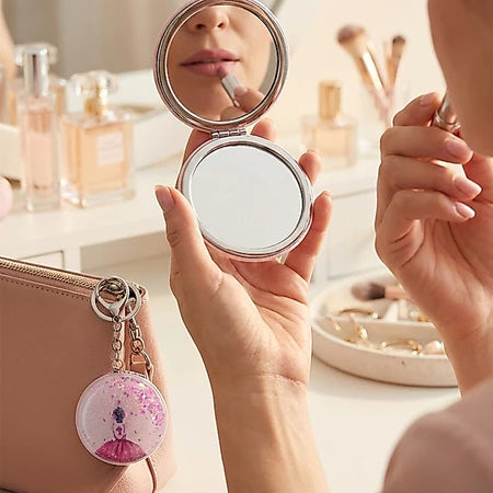 PATCH ME - Keychain Mirror Cermin Lipat Love 2 Sisi