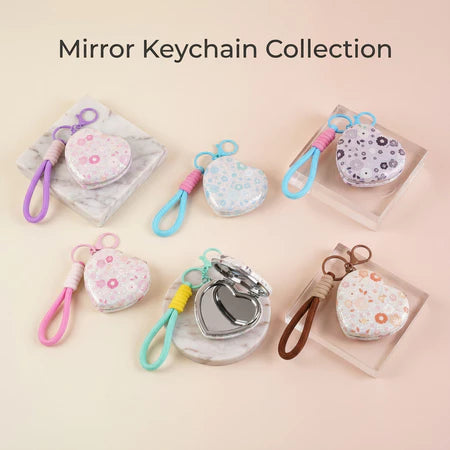 PATCH ME - Keychain Mirror Cermin Lipat Love 2 Sisi