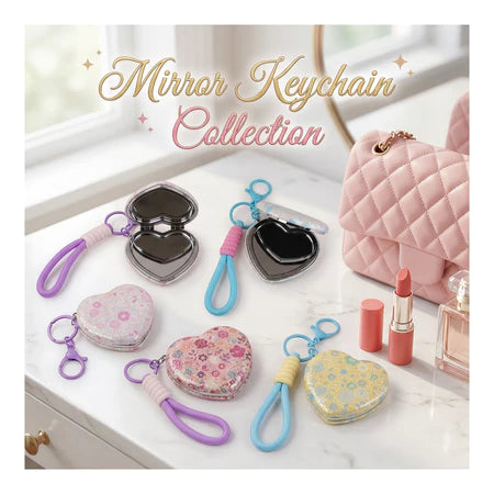 PATCH ME - Keychain Mirror Cermin Lipat Love 2 Sisi