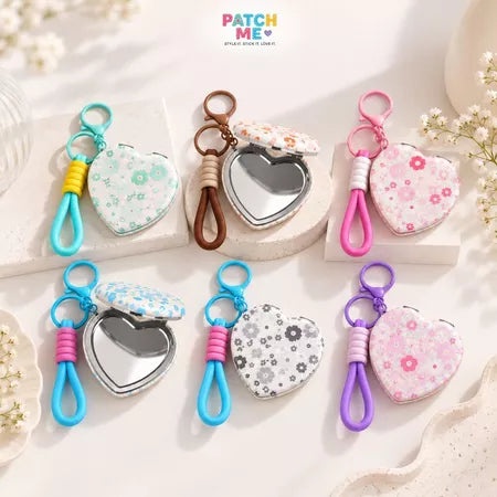 PATCH ME - Keychain Mirror Cermin Lipat Love 2 Sisi