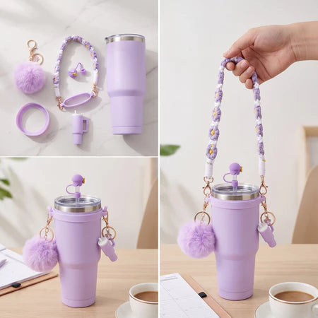 PATCH ME - Set Aksesoris Tumbler Strap Manik-Manik Charm Cute