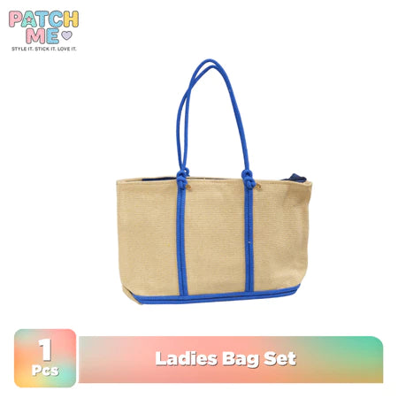 PATCH ME - Tote Bag Canvas Tas Pantai Wanita Aesthetic Custom [Free Topi Pantai]