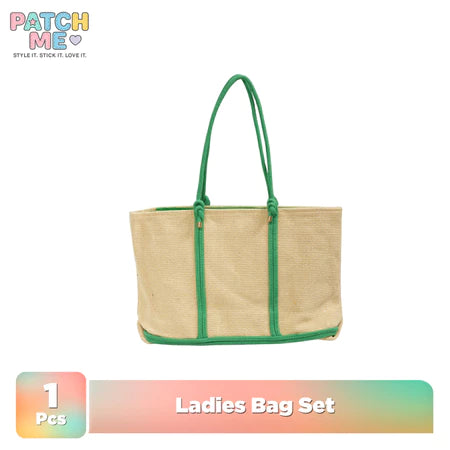 PATCH ME - Tote Bag Canvas Tas Pantai Wanita Aesthetic Custom [Free Topi Pantai]