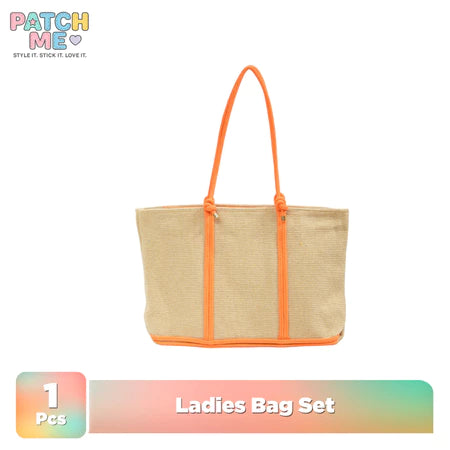 PATCH ME - Tote Bag Canvas Tas Pantai Wanita Aesthetic Custom [Free Topi Pantai]