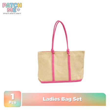 PATCH ME - Tote Bag Canvas Tas Pantai Wanita Aesthetic Custom [Free Topi Pantai]